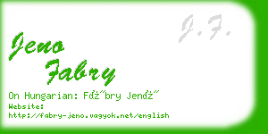 jeno fabry business card